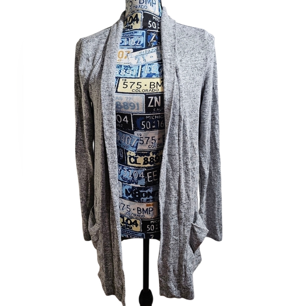NWT Kim Rogers Light Gray Knit Open Front Cardigan Sweater Petite XL